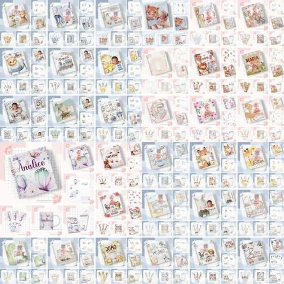 Combo Arquivo Folhas Extras de Caderneta e Livro Bb 50 Temas