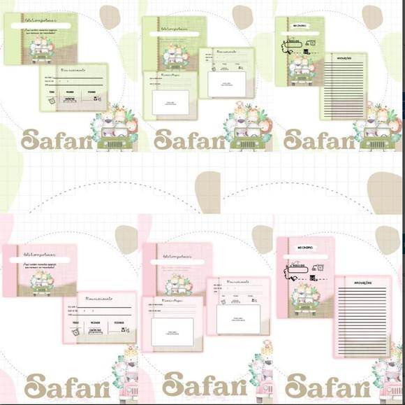 Combo Caderneta e Livro Safari Menina e Menino 2 Arquivo