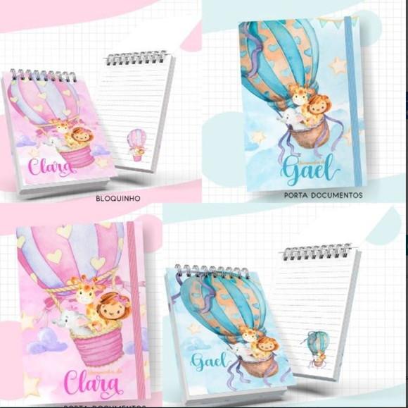 Combo Caderneta e Livros Animais Baloeiros Menina e Menino