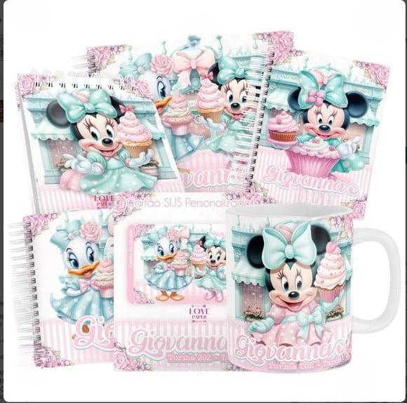 Combo Caderneta e Livros Minnie Confeiteira Arquivo Digital
