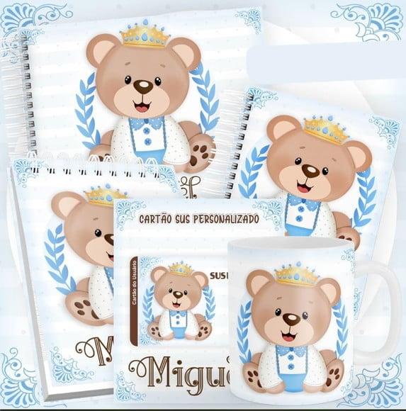 Combo Caderneta e Livros Ursinho Príncipe Azul Arquivo