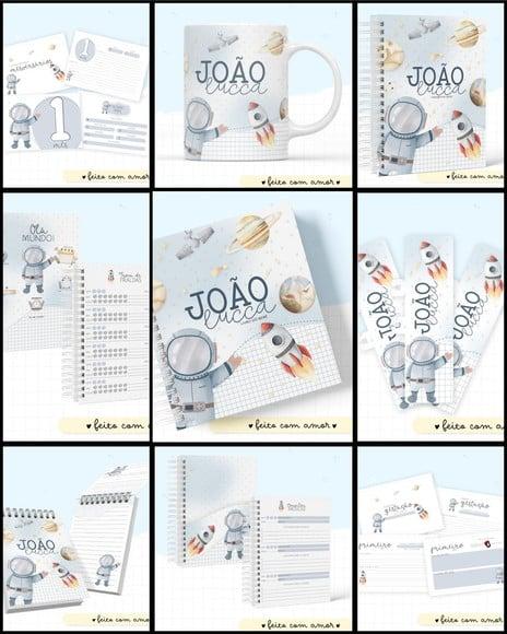 Combo Caderneta Livro Astronauta Fofo Arquivo Digital