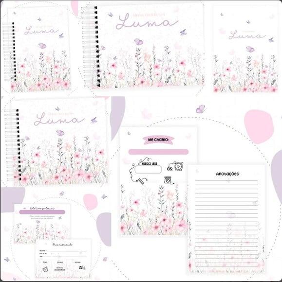 Combo Caderneta Livro Jardim das Borboletas Arquivo Digital