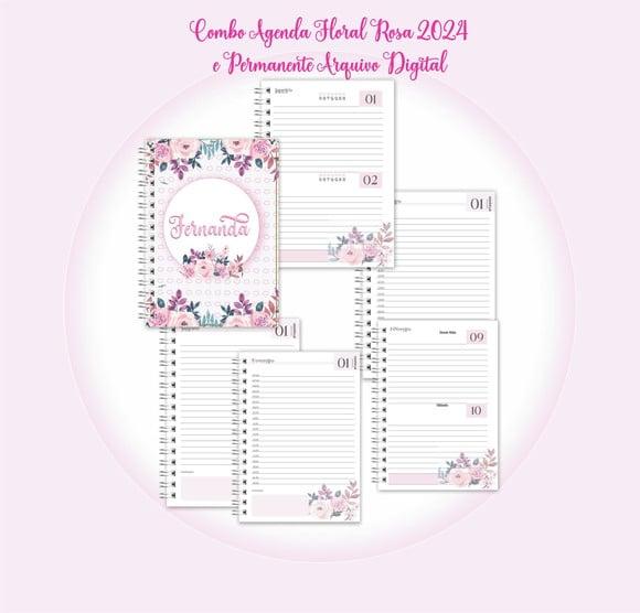 Combo de Agendas Florais Arquivo Digital 02 2024