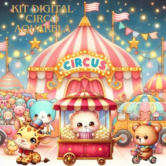 Kit Circo Digital Aquarela