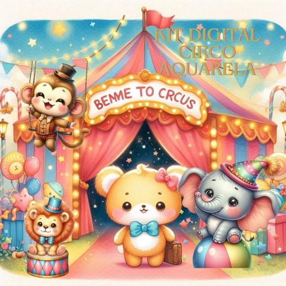 Kit Circo Digital Aquarela