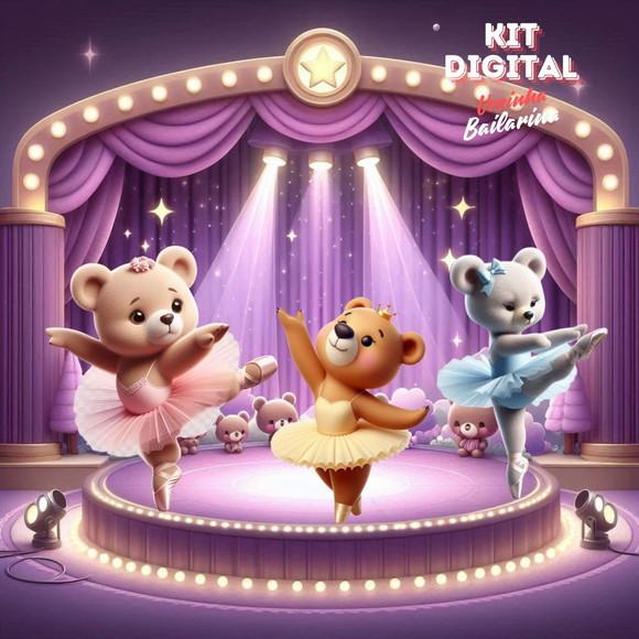 Kit Digital ursinha Bailarina