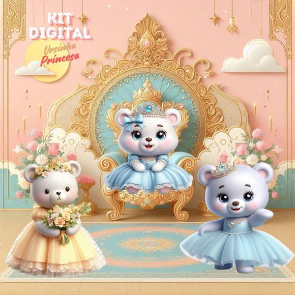 Kit Digital ursinha Princesa