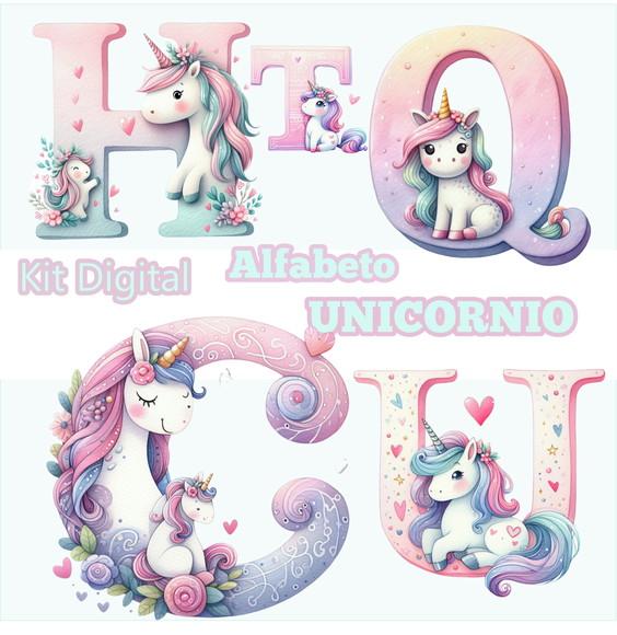 Kit Digital Alfabeto Unicornio, Dia dos Namorados 02
