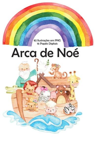 Kit Digital Arca de Noé Aquarelado