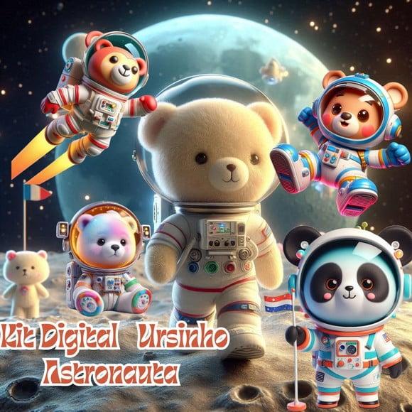 Kit Digital de Ursinhos Astronautas em 3d