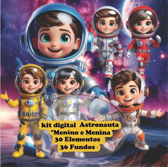 Kit Digital Menino e Menina Astronauta