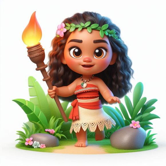 Kit Digital Fofo Moana Bebê 3d