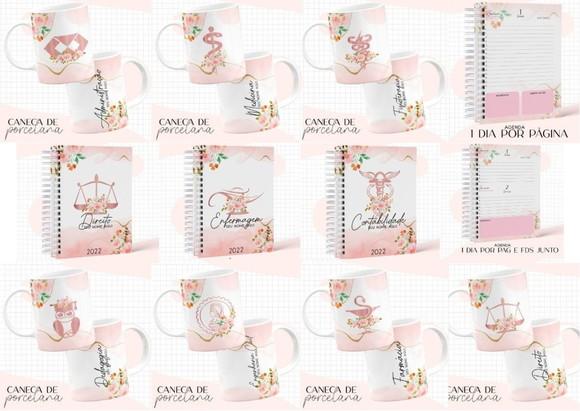 Pack Profissões Agendas e Arte Canecas Arquivo Digital