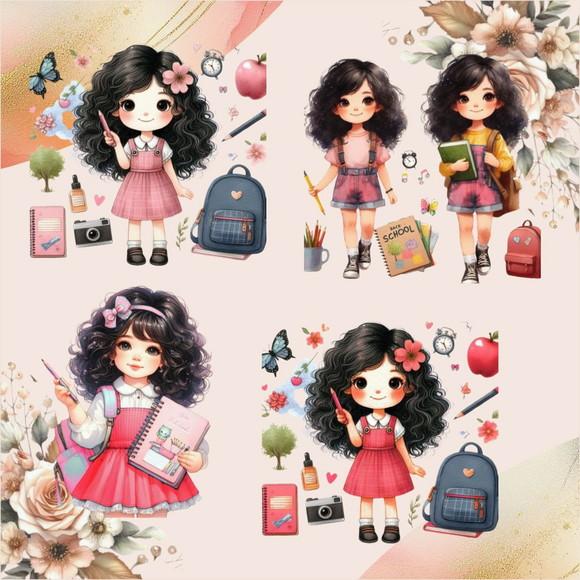Volta às Aulas Kit Digital com 36 Personagens e 19 Elementos