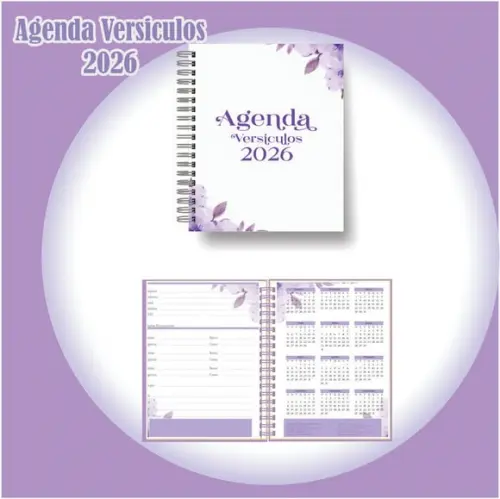 Agenda de Versículos 2026 Lilás Floral
