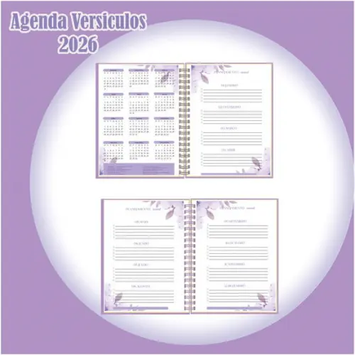 Agenda de Versículos 2026 Lilás Floral