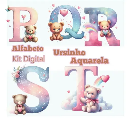 Alfabeto Ursinho, Dia dos Namorados Kit Digital 01