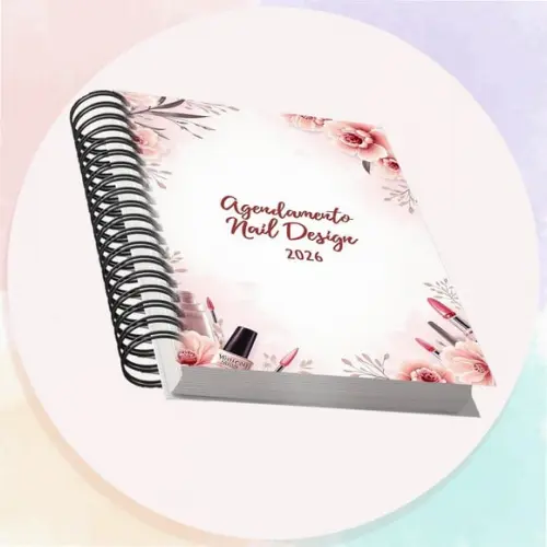 Arquivo Digital Agendamento Nail Design 2026 Rosa