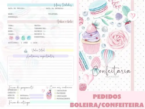 Arquivo Digital Caderno de Pedidos Confeitaria/boleira