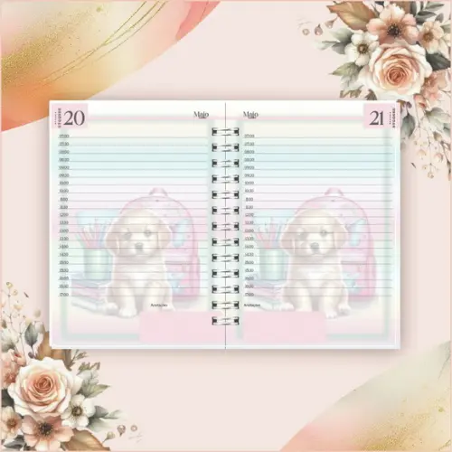 Arquivo Digital Combo Agenda Escolar Cachorrinho Aquarela 03
