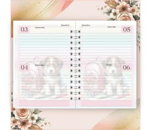 Arquivo Digital Combo Agenda Escolar Cachorrinho Aquarela 04