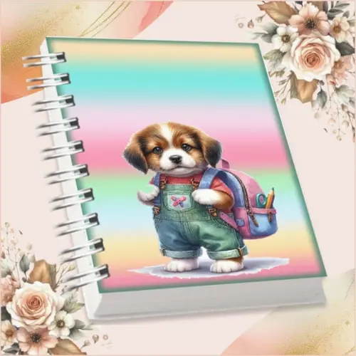 Arquivo Digital Combo Agenda Escolar Cachorrinho Aquarela 2