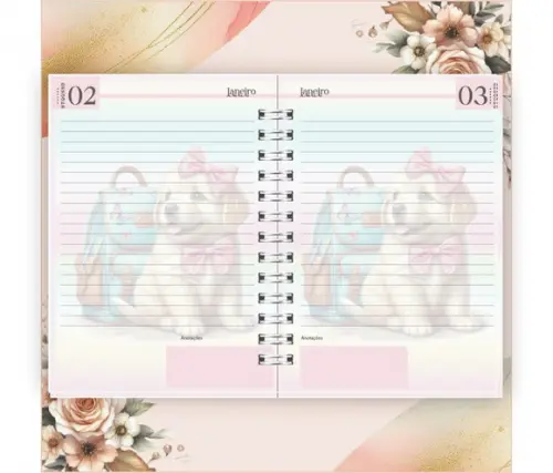 Arquivo Digital Combo Agenda Escolar Cachorrinho Aquarela 05