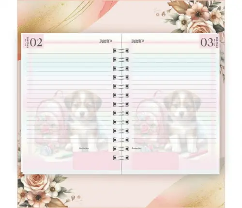 Arquivo Digital Combo Agenda Escolar Cachorrinho Aquarela 04