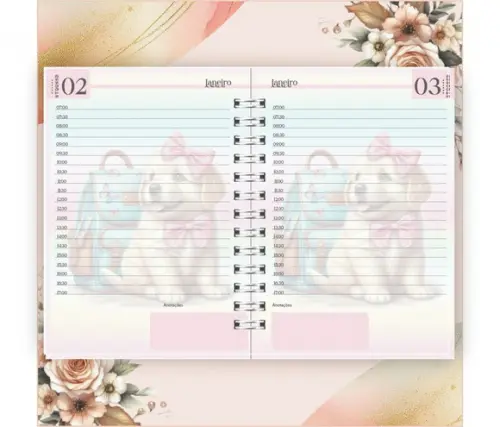 Arquivo Digital Combo Agenda Escolar Cachorrinho Aquarela 05