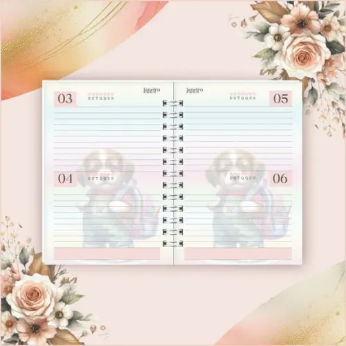 Arquivo Digital Combo Agenda Escolar Cachorrinho Aquarela 2