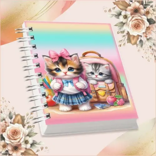 Arquivo Digital Combo Agenda Escolar Gatinho Aquarela 02