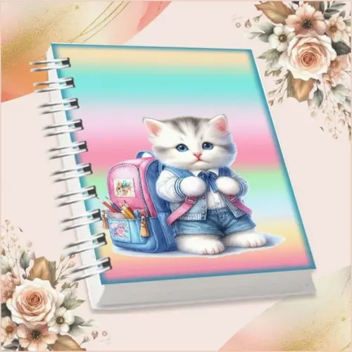 Arquivo Digital Combo Agenda Escolar Gatinho Aquarela 04