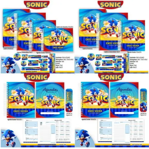 Arquivo Digital Combo Escolar 2025 - Sonic