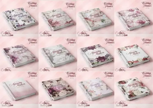 Arquivo Digital Combo Planner da Noiva Rosa e Dourado