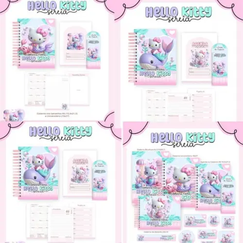 Arquivo Digital Combo Volta às Aulas Hello Kitty Sereia