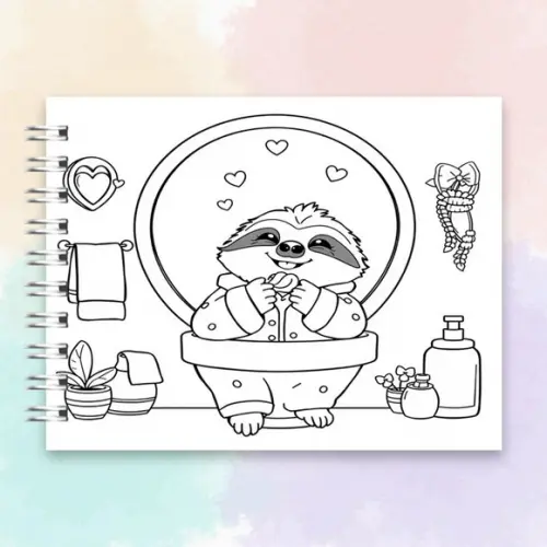 Arquivo Digital Livro de Colorir Bicho Preguiça