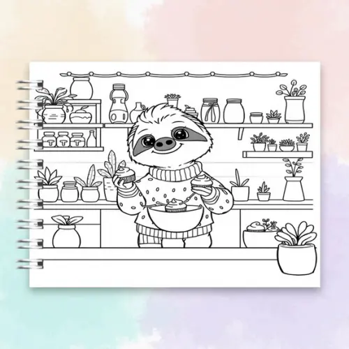 Arquivo Digital Livro de Colorir Bicho Preguiça