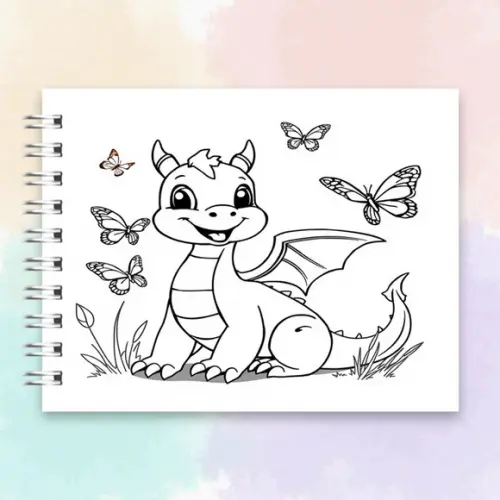 Arquivo Digital Livro de Colorir Dragãozinho Fofo
