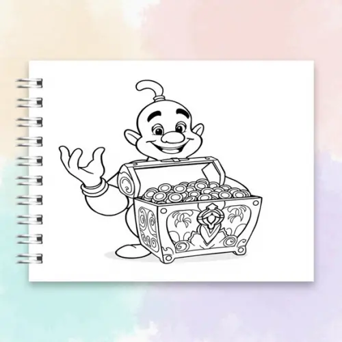 Arquivo Digital Livro de Colorir Gênio da Lâmpada