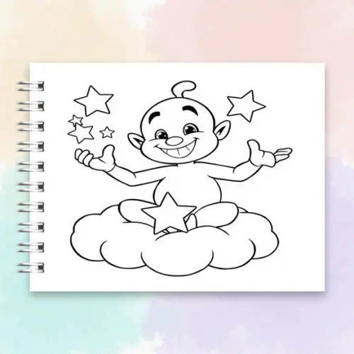 Arquivo Digital Livro de Colorir Gênio da Lâmpada