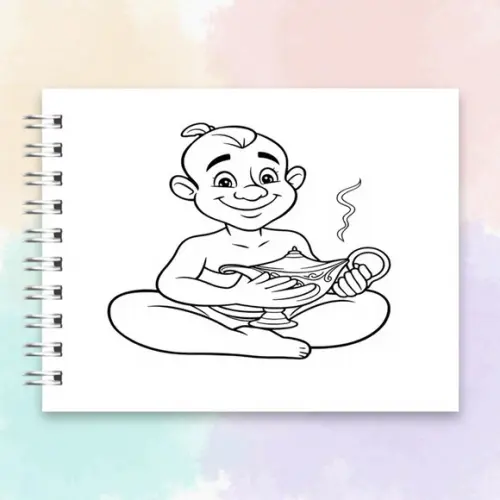 Arquivo Digital Livro de Colorir Gênio da Lâmpada