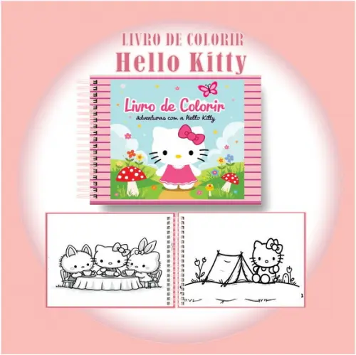 Arquivo Digital Livro de Colorir Hello Kitty Fofa