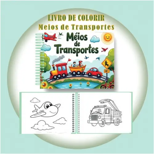 Arquivo Digital Livro de Colorir Meios de Transportes