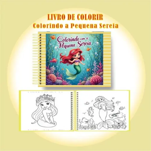 Arquivo Digital Livro de Colorir Pequena Sereia Encantada