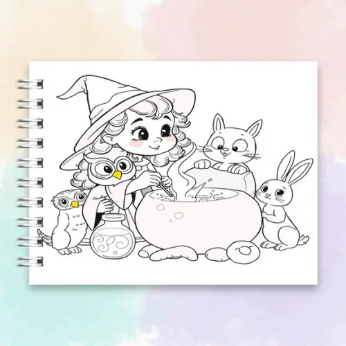 Arquivo Digital Livro de Colorir Pequena Bruxinha