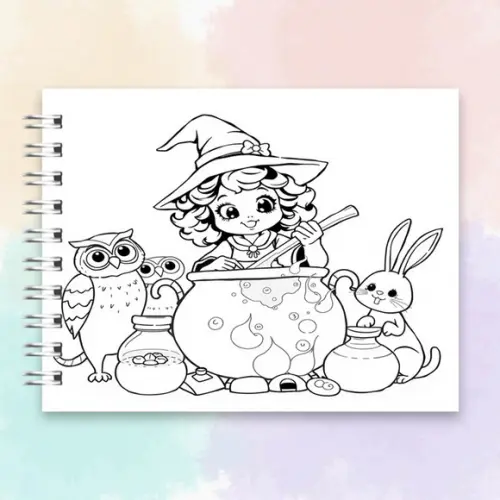 Arquivo Digital Livro de Colorir Pequena Bruxinha