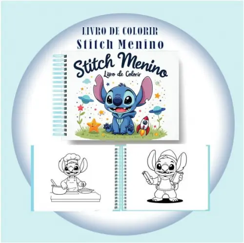 Arquivo Digital Livro de Colorir Stitch Menino