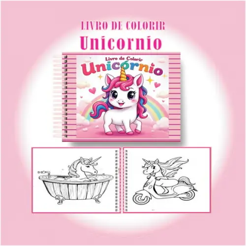 Arquivo Digital Livro de Colorir Unicórnio Mágico