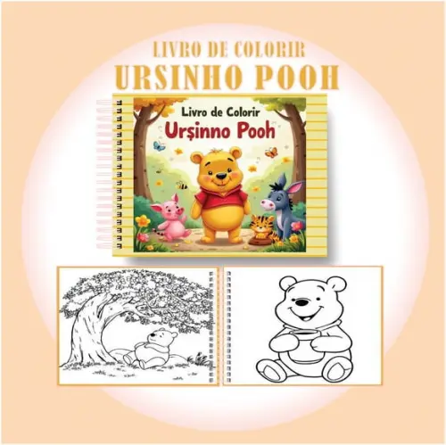 Arquivo Digital Livro de Colorir Ursinho Pooh Fofo